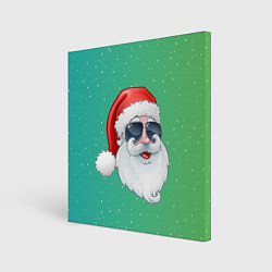 Холст квадратный Дед Мороз в очках, цвет: 3D-принт