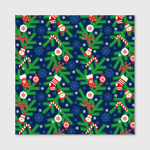 Картина квадратная Новогодние игрушки на ёлке / 3D-принт – фото 2