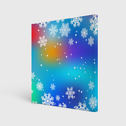 Картина квадратная Снегопад на Новый год
