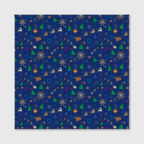 Картина квадратная Паттерн на новогоднюю тему / 3D-принт – фото 2