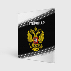 Холст квадратный Ветеринар из России и герб РФ, цвет: 3D-принт
