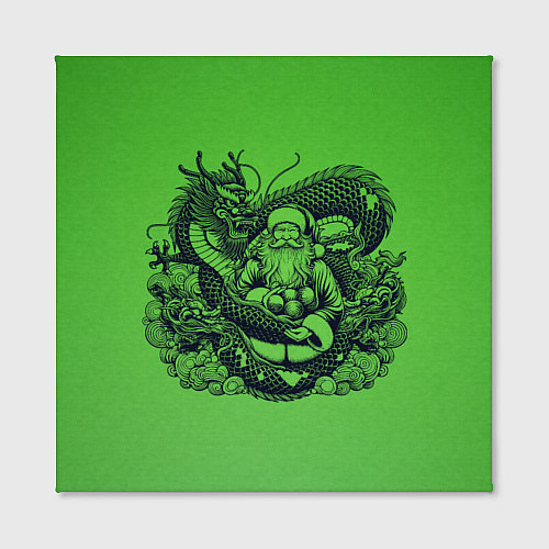 Картина квадратная Дракон и Дед Мороз азиат / 3D-принт – фото 2