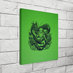 Холст квадратный Дракон и Дед Мороз азиат, цвет: 3D-принт — фото 2