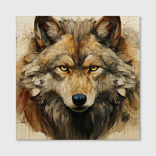 Картина квадратная Волк в стиле диаграмм Давинчи / 3D-принт – фото 2