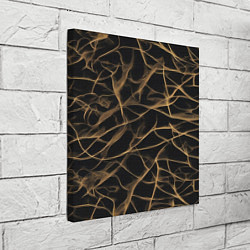 Холст квадратный Абстракция черное золото, цвет: 3D-принт — фото 2