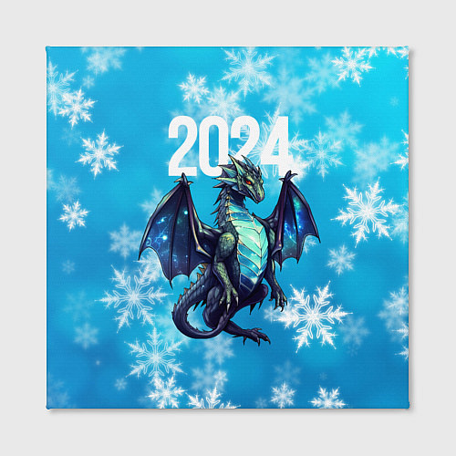Картина квадратная 2024 синий дракон / 3D-принт – фото 2