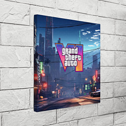 Холст квадратный GTA 6 ночной город, цвет: 3D-принт — фото 2