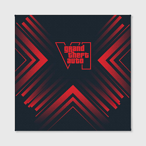 Картина квадратная Красный символ GTA6 на темном фоне со стрелками / 3D-принт – фото 2