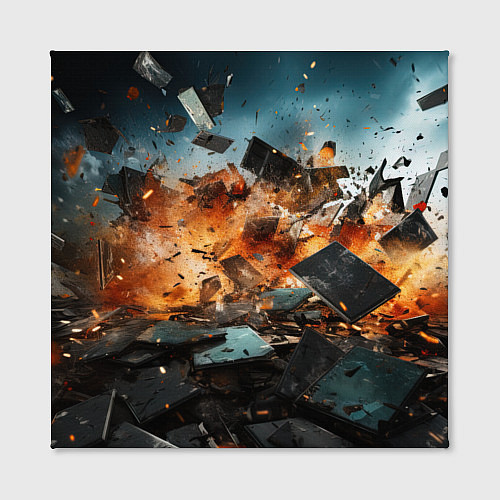 Картина квадратная Взрыв плит абстракция / 3D-принт – фото 2