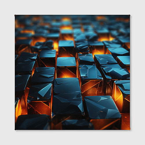 Картина квадратная Темные плитки в лаве / 3D-принт – фото 2