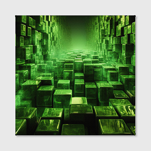 Картина квадратная Зеленые квадраты в лабиринте / 3D-принт – фото 2