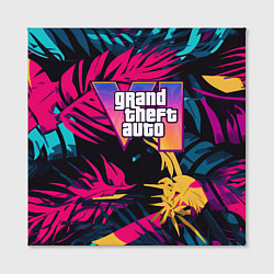 Холст квадратный GTA 6 logo abstract, цвет: 3D-принт — фото 2