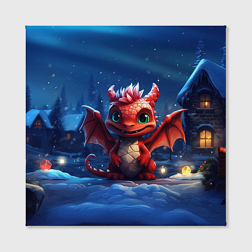 Картина квадратная Красный маленький дракон / 3D-принт – фото 2