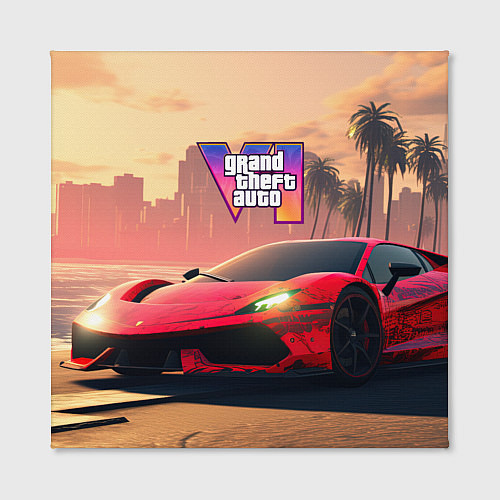 Картина квадратная GTA 6 спортивное авто / 3D-принт – фото 2