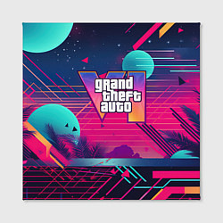 Холст квадратный GTA 6 логотип и абстракция, цвет: 3D-принт — фото 2
