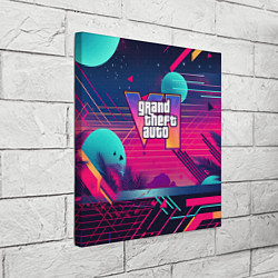 Холст квадратный GTA 6 логотип и абстракция, цвет: 3D-принт — фото 2