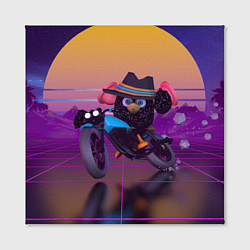 Холст квадратный Чёрный Гусь на мотоцикле Чикен Ган, цвет: 3D-принт — фото 2