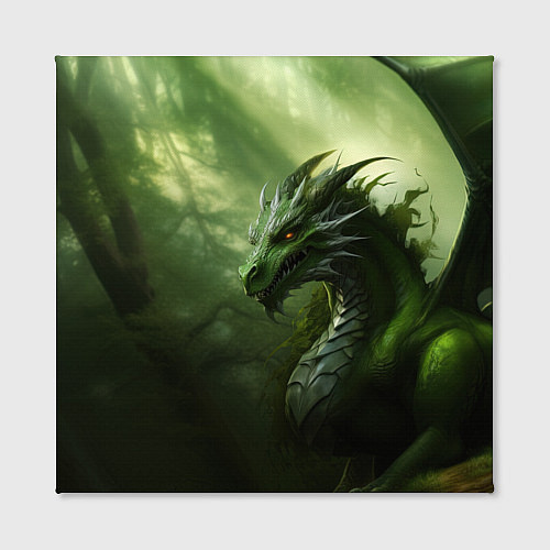 Картина квадратная Зеленый лесной дракон символ 2024 года / 3D-принт – фото 2