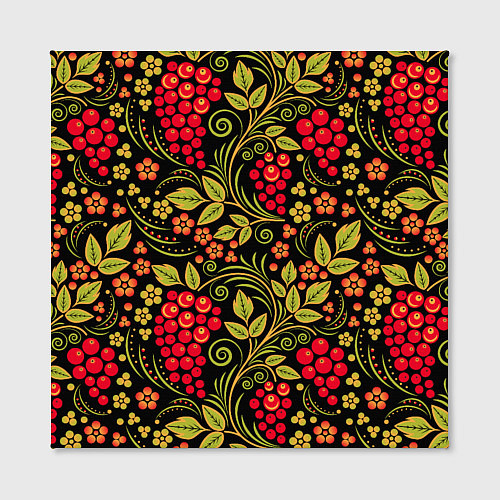 Картина квадратная Хохломская роспись красные ягоды / 3D-принт – фото 2