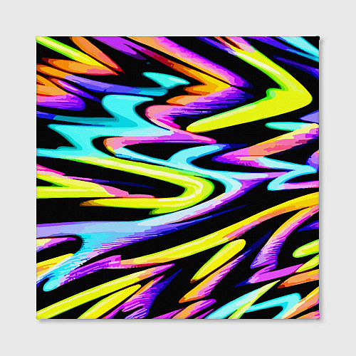 Картина квадратная Экспрессивная неоновая абстракция / 3D-принт – фото 2