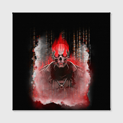 Картина квадратная Красный скелет в дыму / 3D-принт – фото 2