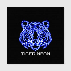 Холст квадратный Tiger neon art, цвет: 3D-принт — фото 2