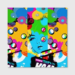Холст квадратный Girls face - pop art, цвет: 3D-принт — фото 2