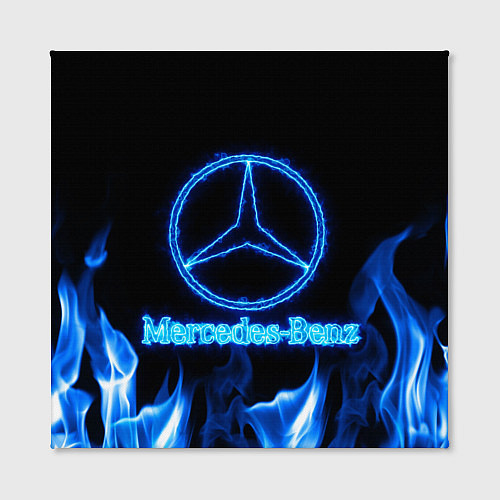 Картина квадратная Mercedes-benz blue neon / 3D-принт – фото 2