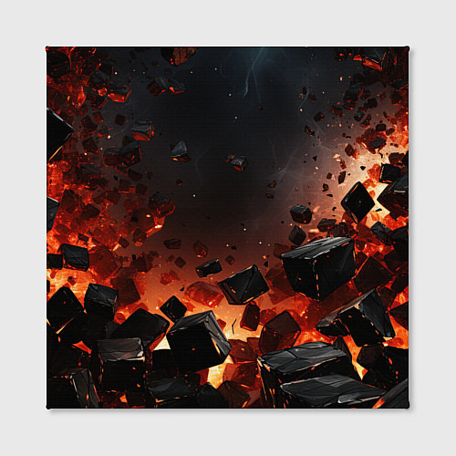 Картина квадратная Взрыв плит и огонь / 3D-принт – фото 2