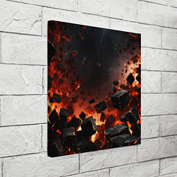 Холст квадратный Взрыв плит и огонь, цвет: 3D-принт — фото 2