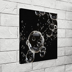 Холст квадратный Пузыри на черном, цвет: 3D-принт — фото 2