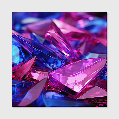 Картина квадратная Розовые и синие битые стекла / 3D-принт – фото 2