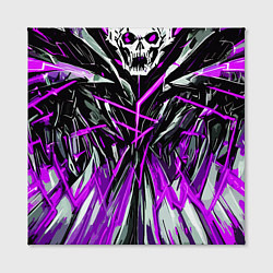 Холст квадратный Череп и фиолетовые полосы, цвет: 3D-принт — фото 2