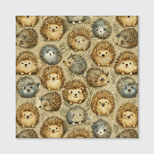 Картина квадратная Паттерн лесной ежик / 3D-принт – фото 2