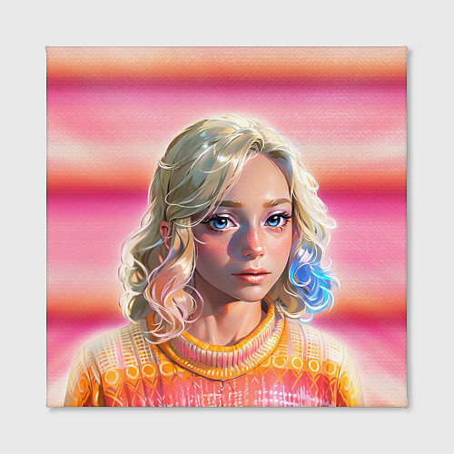 Картина квадратная Энид Синклер - арт и текстура розового свитера / 3D-принт – фото 2