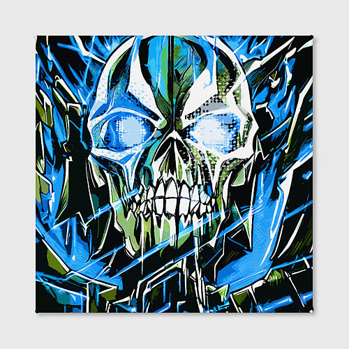 Картина квадратная Синий адский череп / 3D-принт – фото 2