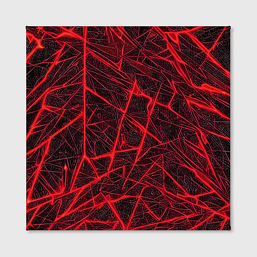 Картина квадратная Красная паутина на чёрном фоне / 3D-принт – фото 2