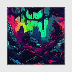 Холст квадратный Кислотные абстракт, цвет: 3D-принт — фото 2