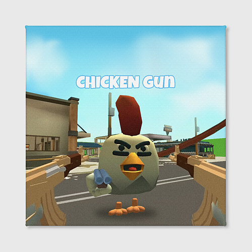 Картина квадратная Chicken Gun - shooter / 3D-принт – фото 2