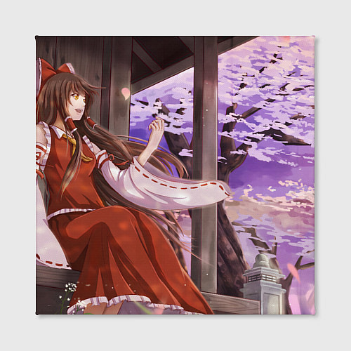 Картина квадратная Touhou Project Рейму Cute Сакура / 3D-принт – фото 2