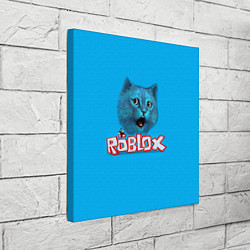 Холст квадратный Roblox синий кот, цвет: 3D-принт — фото 2