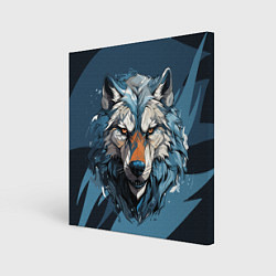 Холст квадратный Красивый грозный волк, цвет: 3D-принт