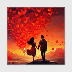 Холст квадратный Влюбленная пара в день святого Валентина, цвет: 3D-принт — фото 2
