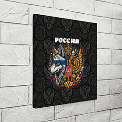Холст квадратный Русский волк и герб России, цвет: 3D-принт — фото 2