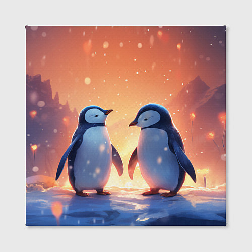 Картина квадратная Романтичная пара пингвинов / 3D-принт – фото 2