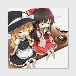 Холст квадратный Touhou Project Reimu and Marisa chibi, цвет: 3D-принт — фото 2