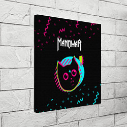 Холст квадратный Manowar - rock star cat, цвет: 3D-принт — фото 2