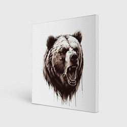 Холст квадратный Медведь симпатяга, цвет: 3D-принт