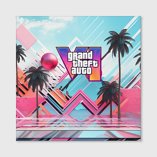 Картина квадратная Gta 6 логотип в стиле vice city / 3D-принт – фото 2