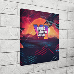 Холст квадратный GTA 6 logo абстрактный фон, цвет: 3D-принт — фото 2